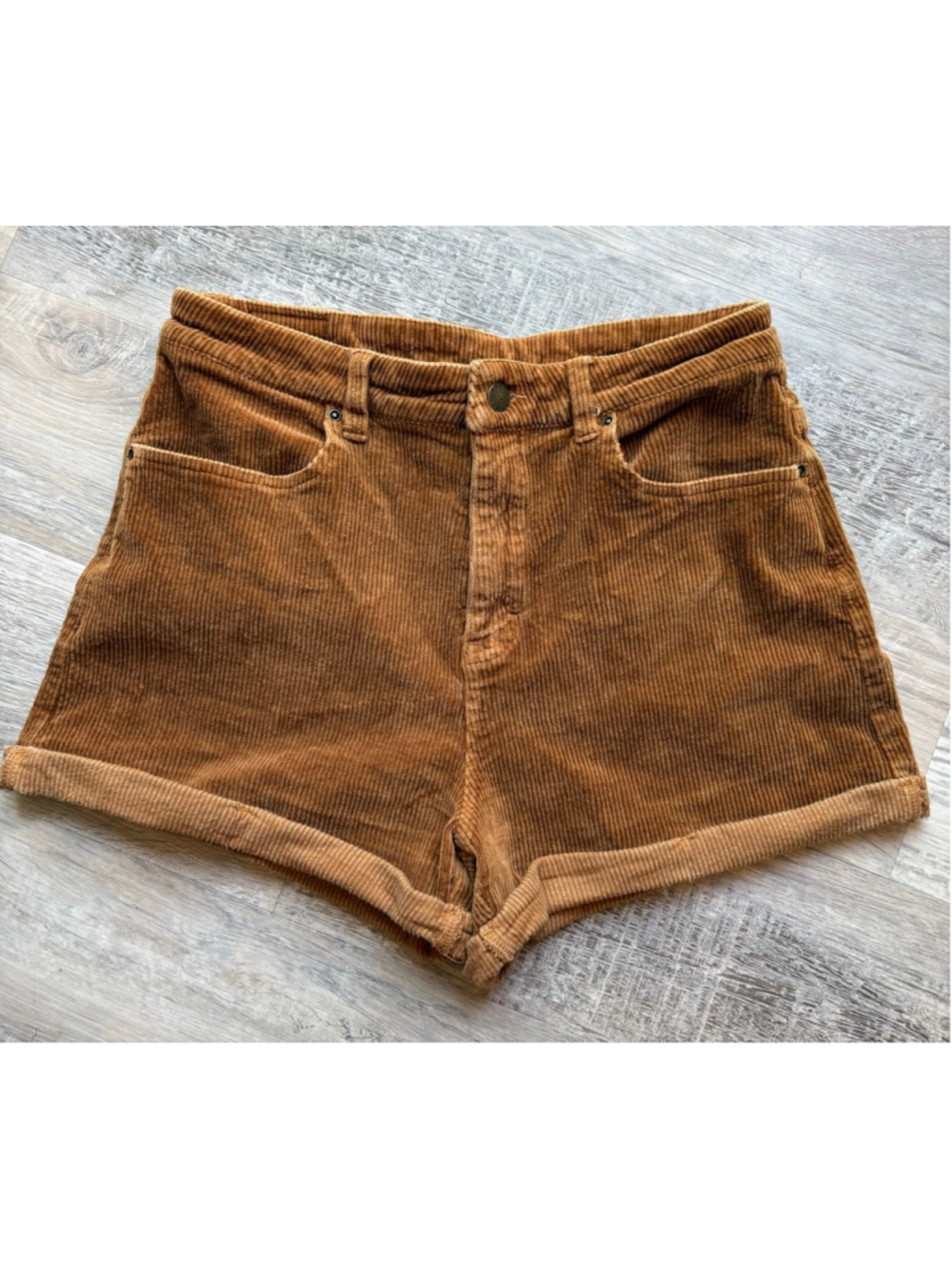 Rusty Brown Corduroy High Waist Shorts Juniors 7